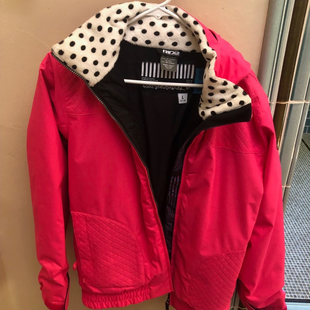 pink ski jacket